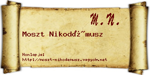 Moszt Nikodémusz névjegykártya